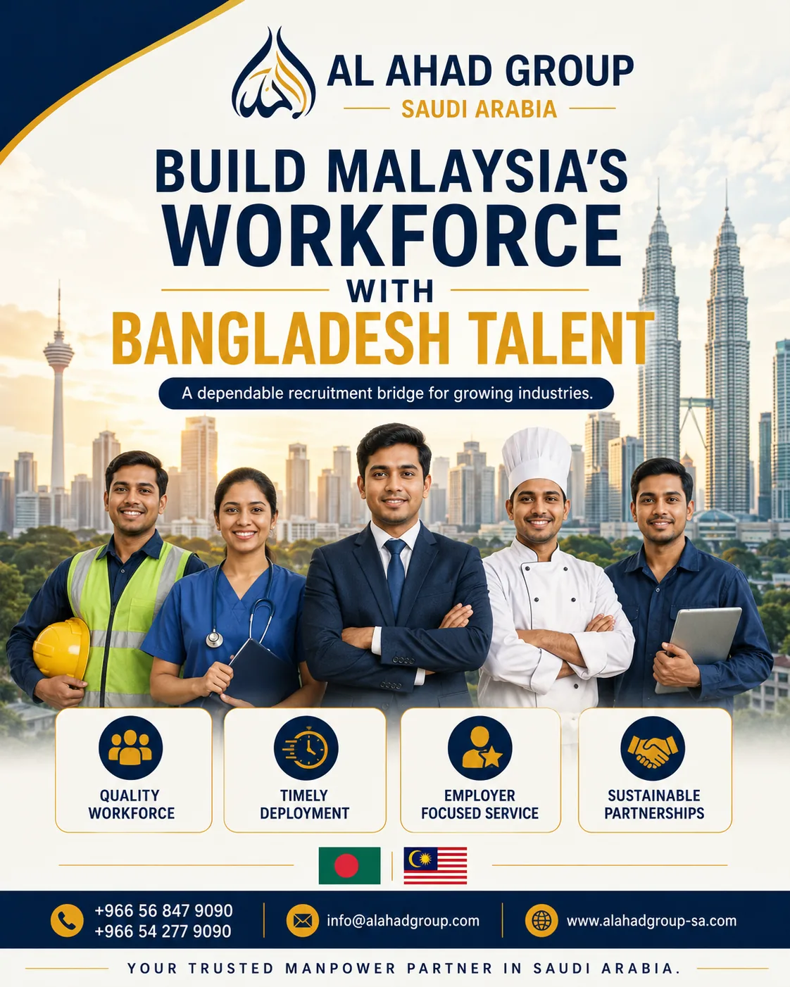 Build Malaysia workforce with Bangladesh talent Al Ahad Group graphic about building Malaysia workforce with Bangladesh talent