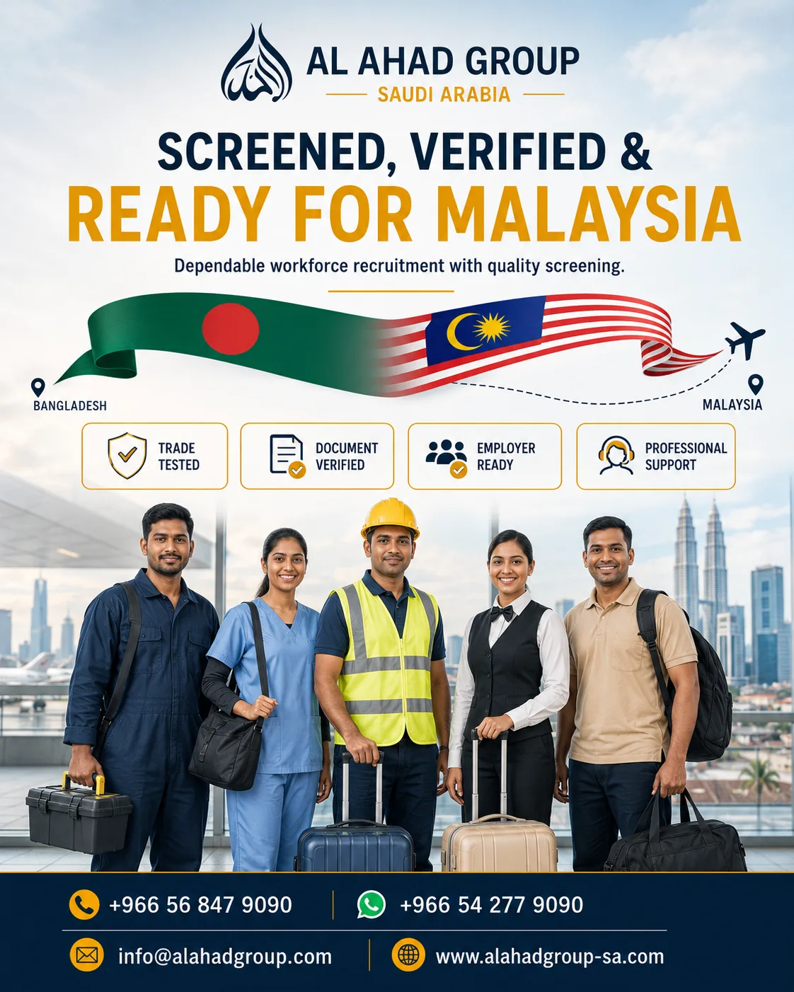 Screened verified workers ready for Malaysia Al Ahad Group graphic for screened verified workers ready for Malaysia