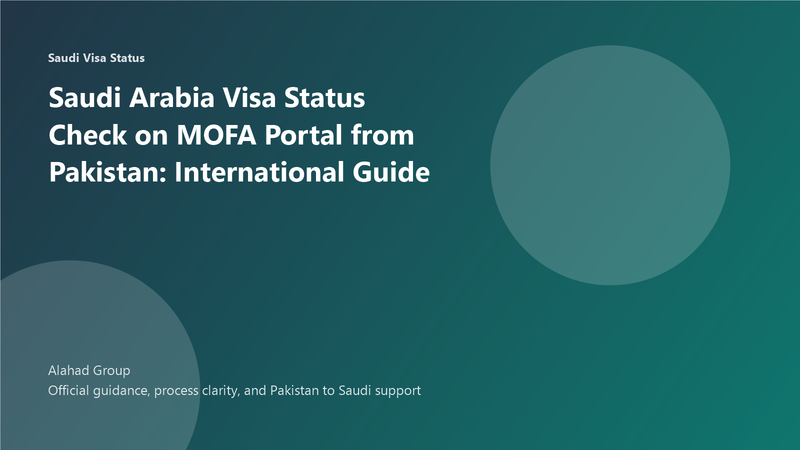 Saudi Arabia Visa Status Check on MOFA Portal from Pakistan: International Guide